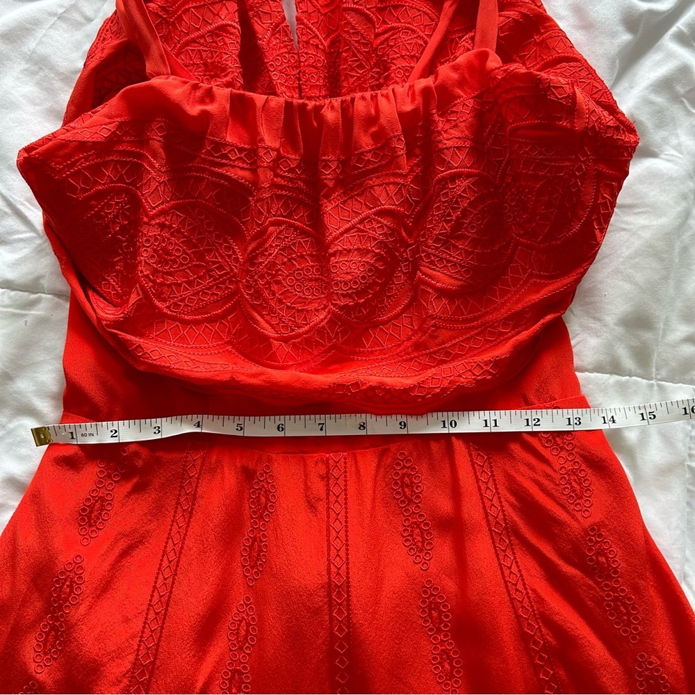 Parker 100% silk red mini dress size s - Picture 8 of 10